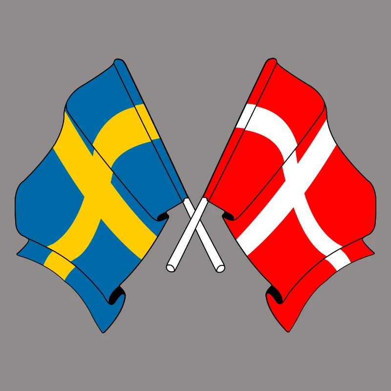 Flag Sweden, flag Denmark