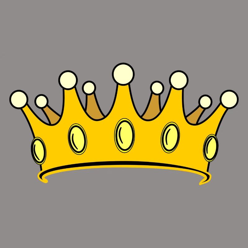 Krone golden mit Perlen.