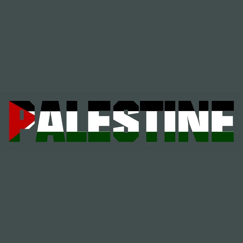 Drapeau de conception de lettrage de la Palestine
