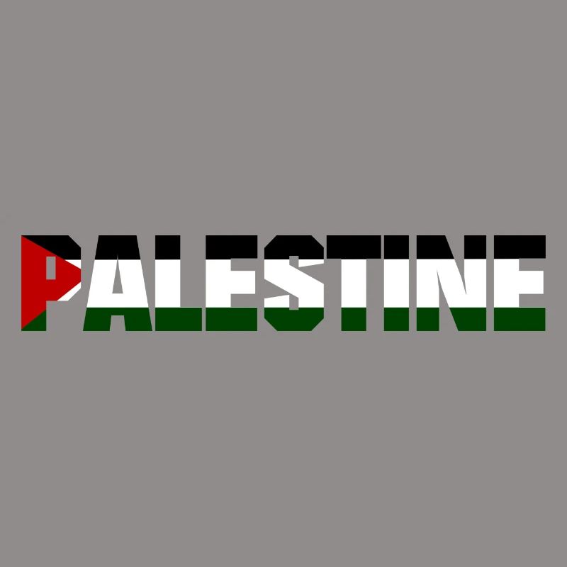 Drapeau de conception de lettrage de la Palestine