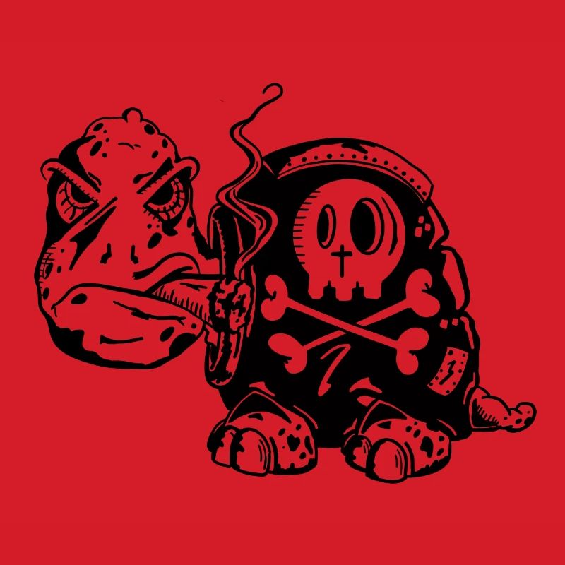 Skull Schildkröte - Raucher - Zigarette -Totenkopf