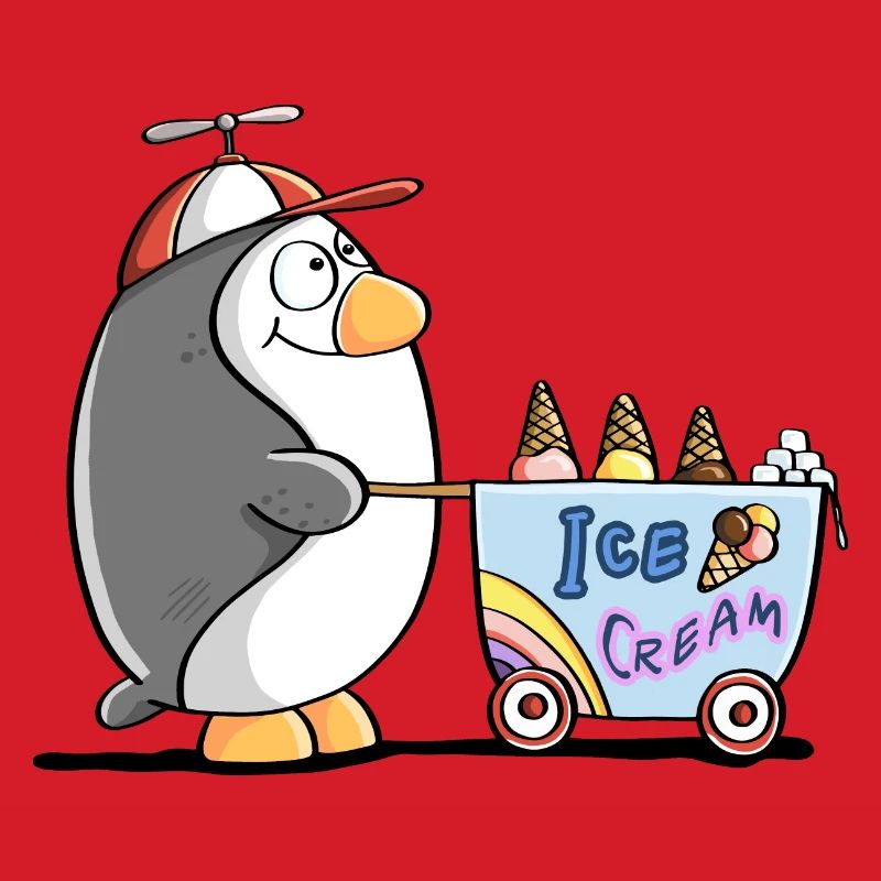 Pinguin Als Eisverkäufer - Eis