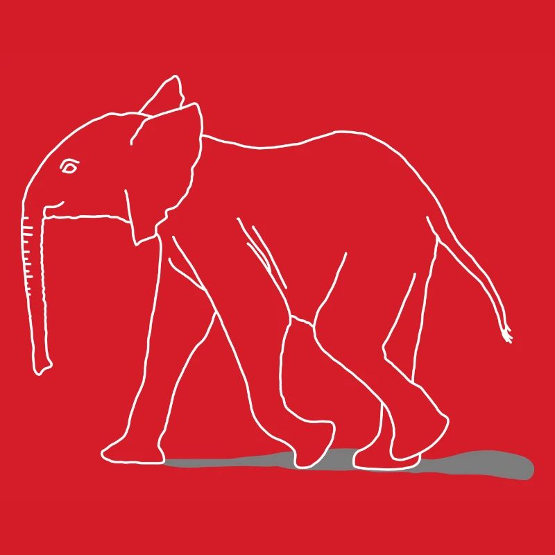 Elephant young, lineart