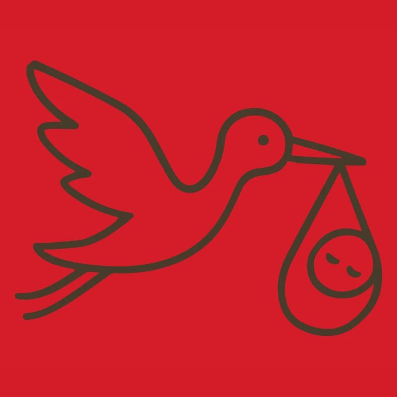 Storch mit Babykind - Minimal Baby Arrival