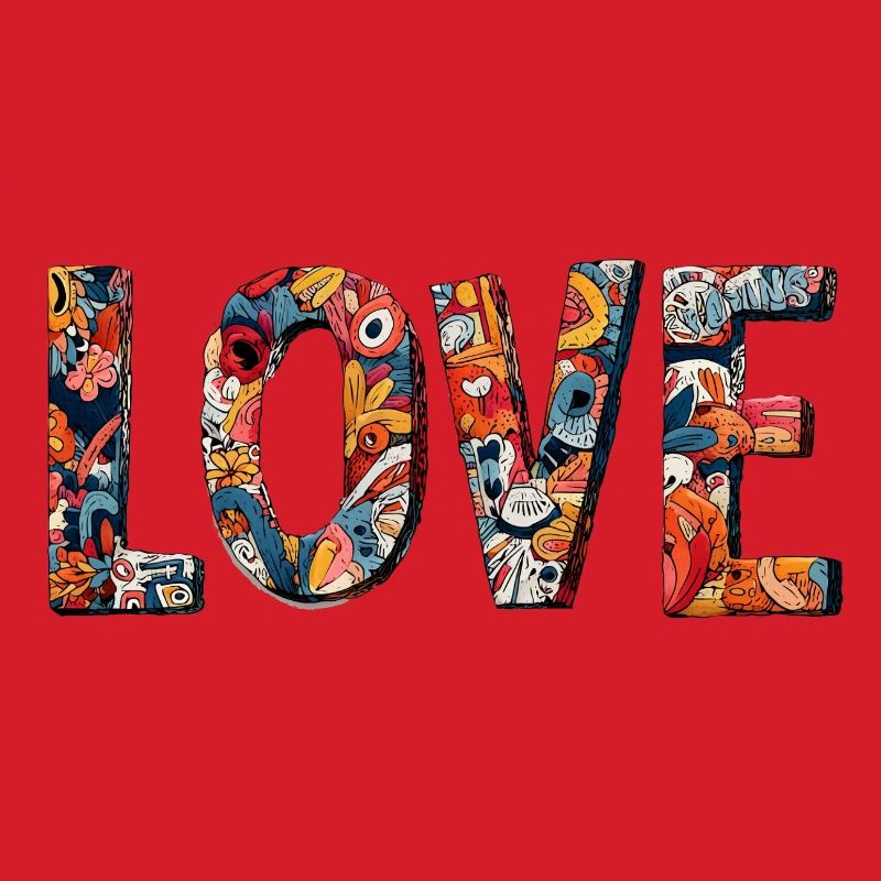 Conception créative de graffitis LOVE