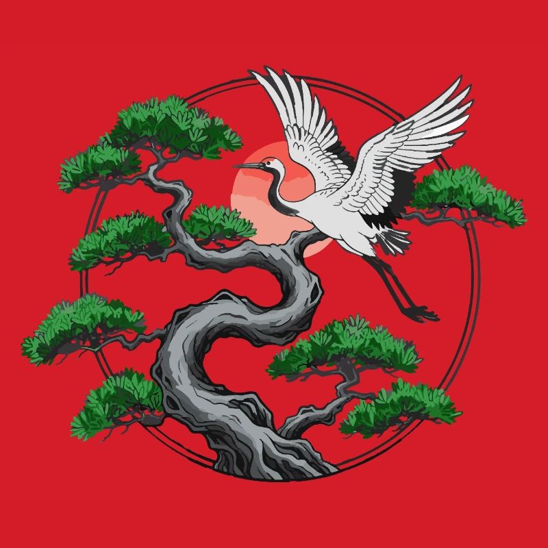 Kraniche & verdrehte Kiefer