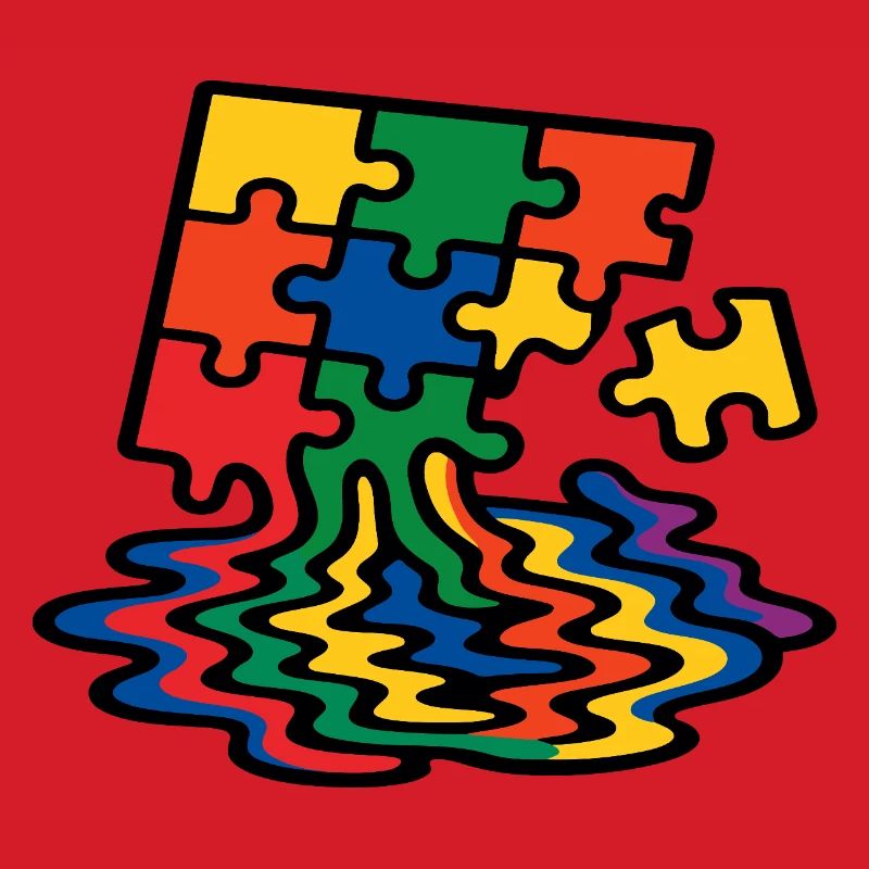 Rainbow Puzzle Tree Splash