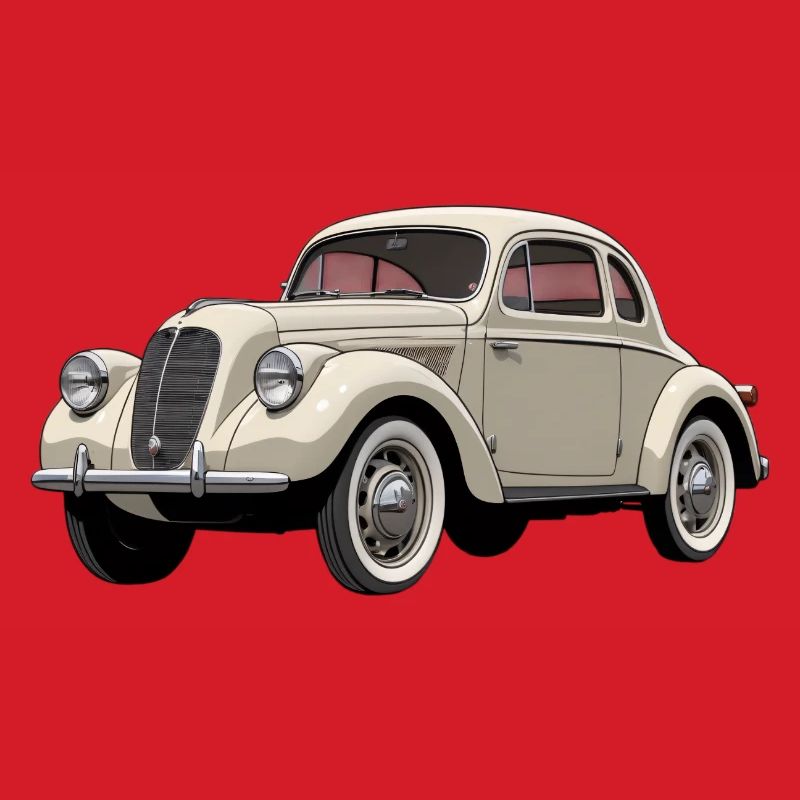 Beige Oldtimer Coupé Artwork