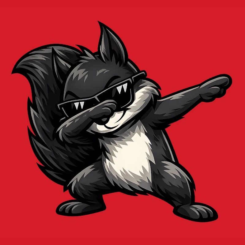 Dabbing Schwarzes Eichhörnchen