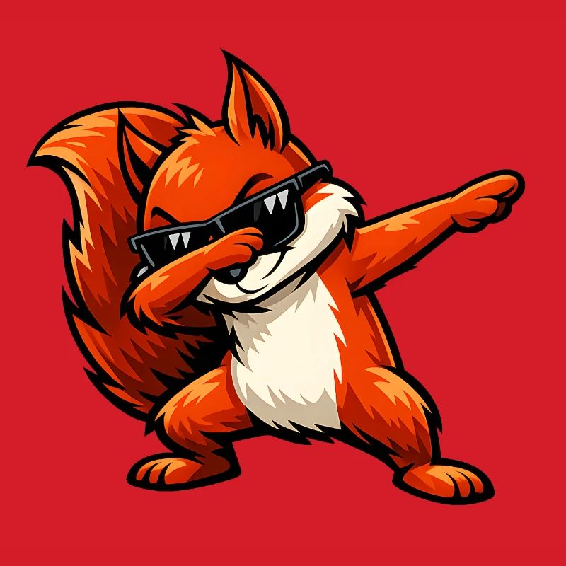 Dabbing Rotes Eichhörnchen