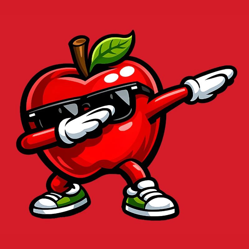 Dabbing Roter Apfel