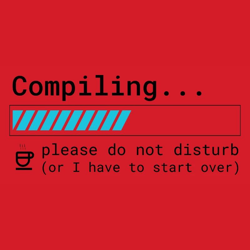 Lustiges Programmierer T-Shirt - Compiling Please 
