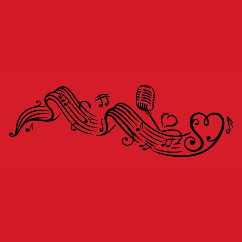 Notenblatt mit microphon, music, notes, clef