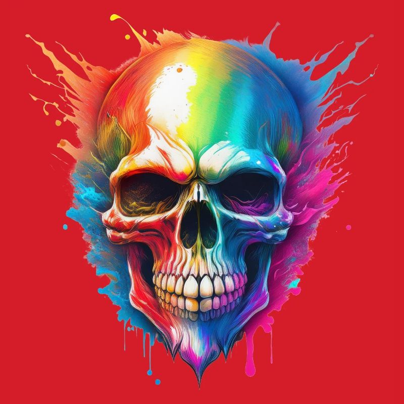 Regenbogen-Schädel Farbexplosion