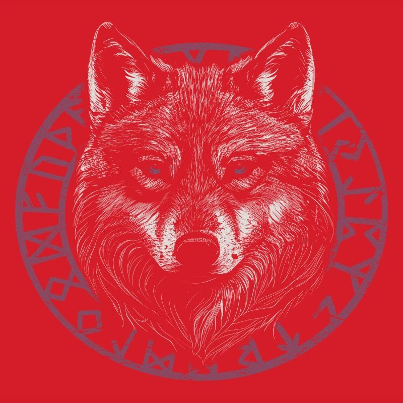 Wikinger Wolf mit Runen