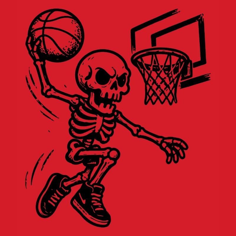 Basketball Skeleton Dunking