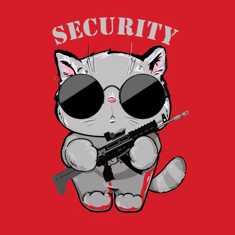 Katzen-Sicherheitsagent mit Waffe