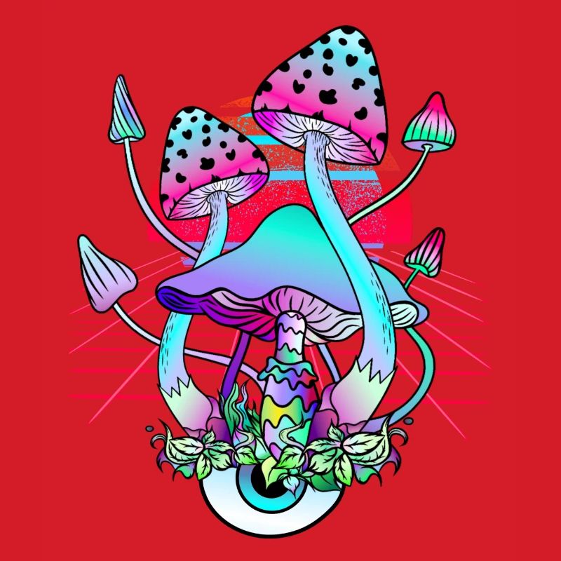 Champignons Psychédéliques - Retro Wave Sunset