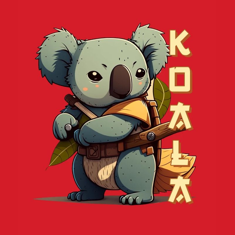 Samurai Koala with lettering