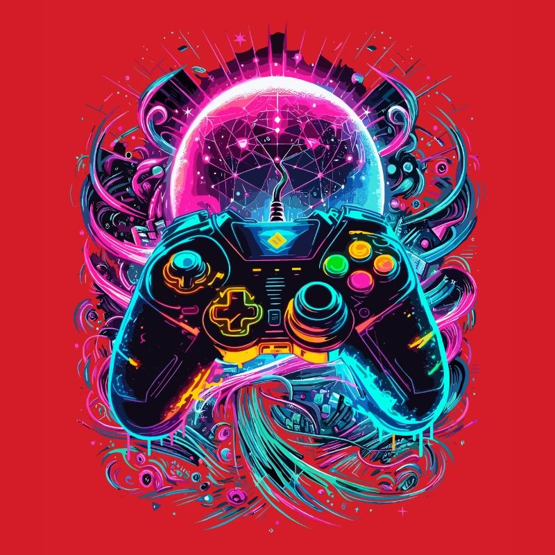 Synthwave Cyberpunk Gaming Controller