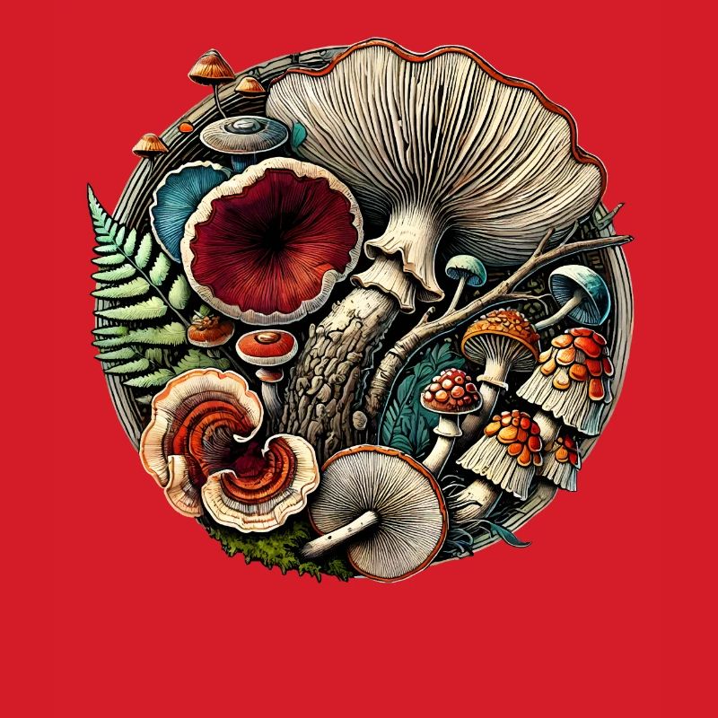 Conception complexe de champignons et d’éléments forestiers