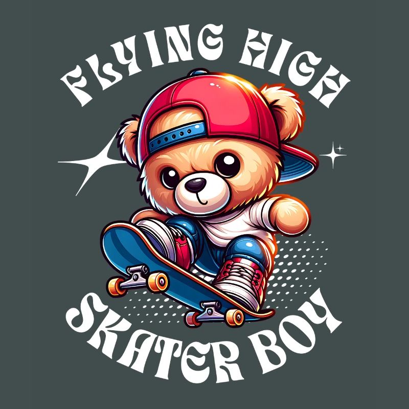 Skater Teddybär auf Skateboard