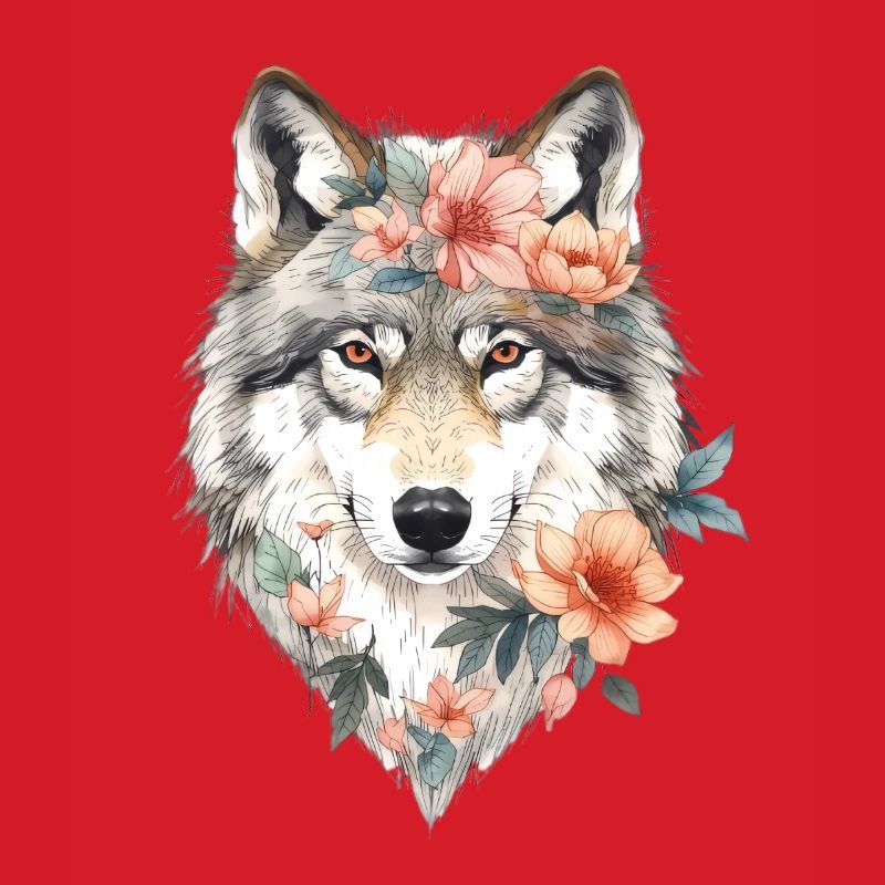 Flower Wolf Portrait