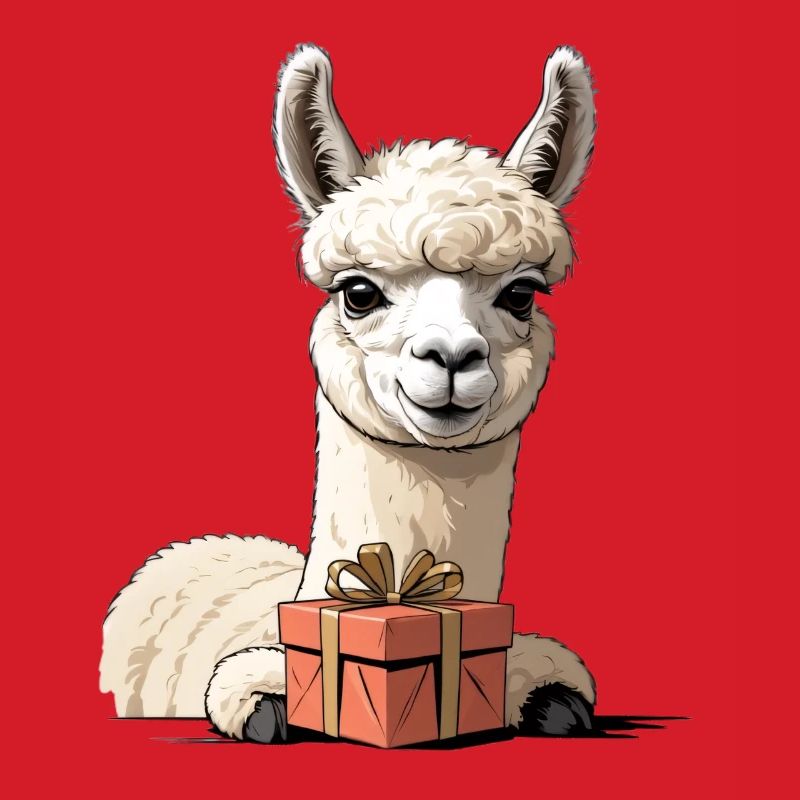 Alpaca with gift box