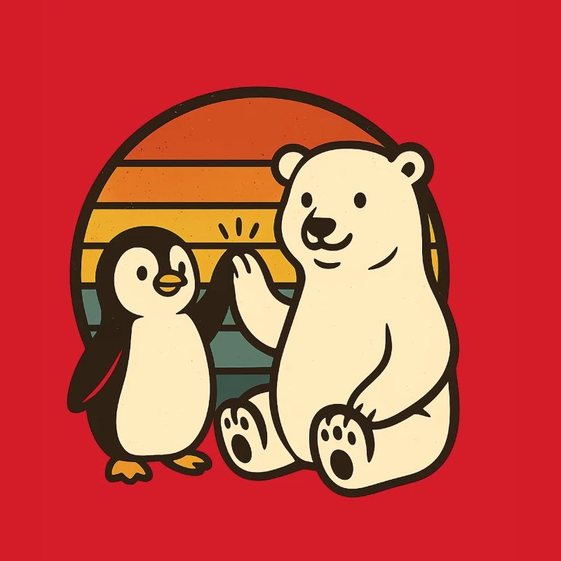 Polar bear and penguin