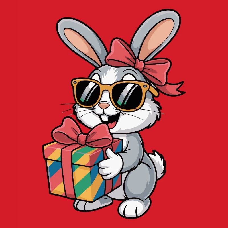 Happy bunny with gift