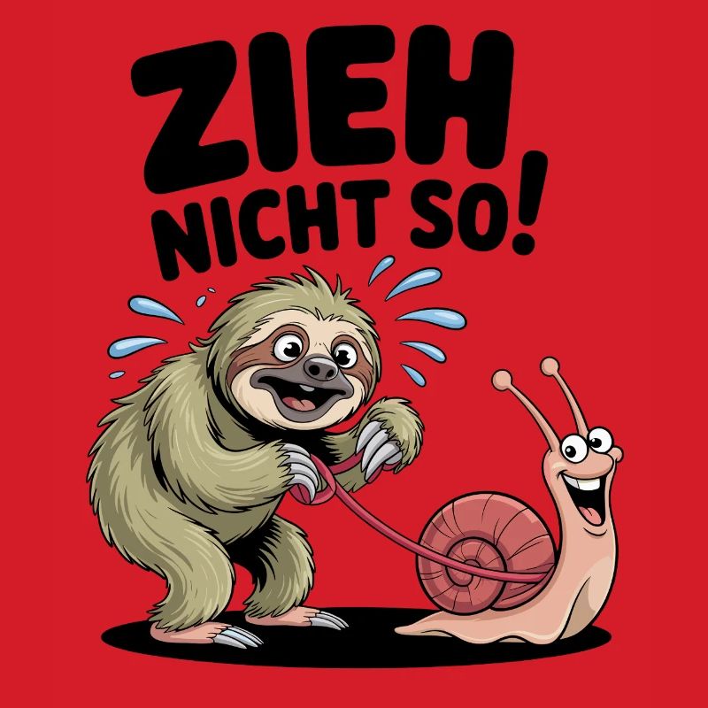 Sloth Snail Saying, Don't Pull Like That