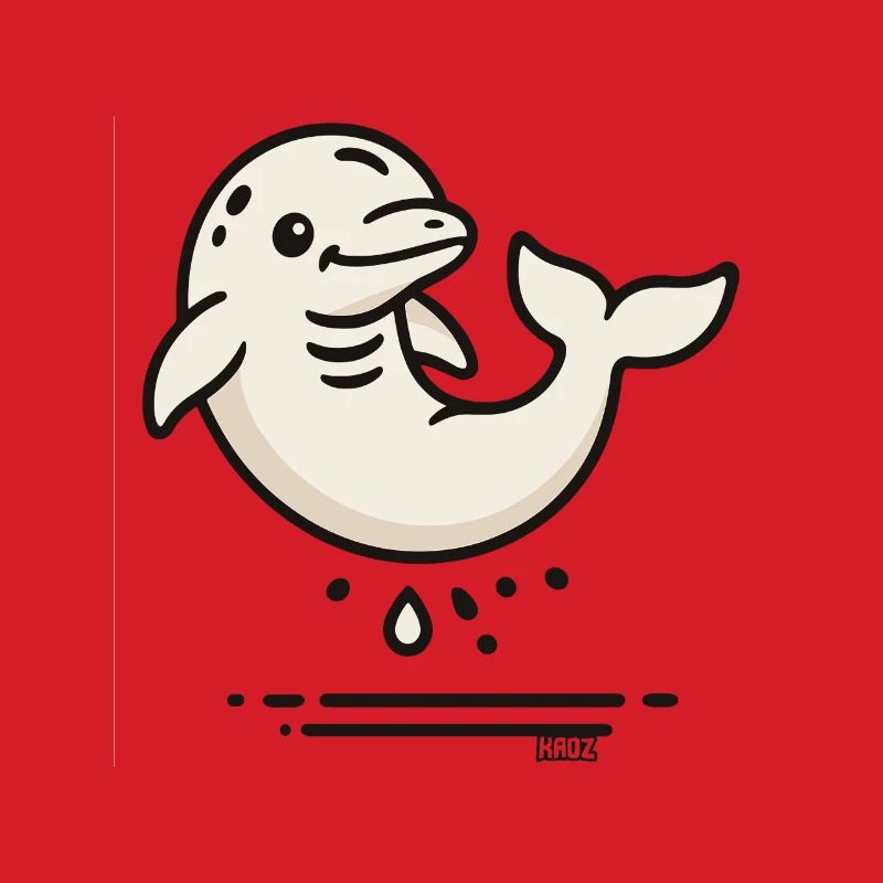 Cute Dolphin in Comic Style