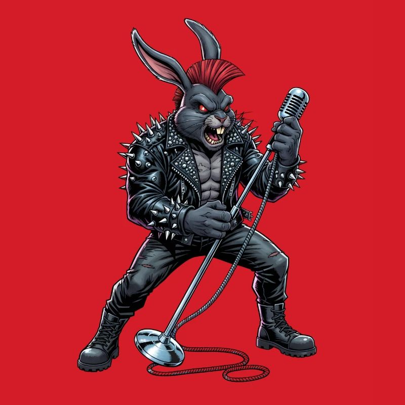 Heavy Metal Easter Bunny Rocker Easter Hardcore Bunny