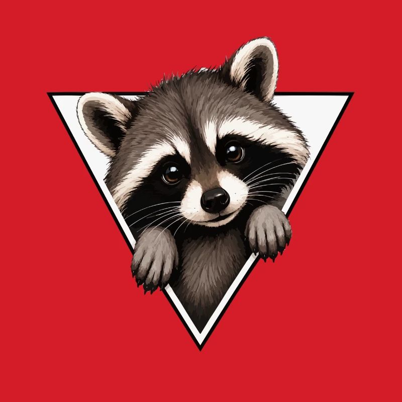 Raccoon in a triangle