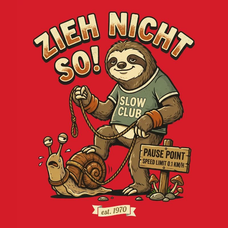 Don't Drag So Sloth Snail Retro Comic