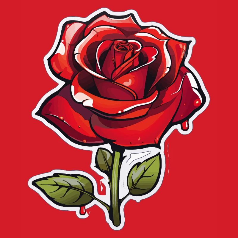 Red Rose in Comics Style