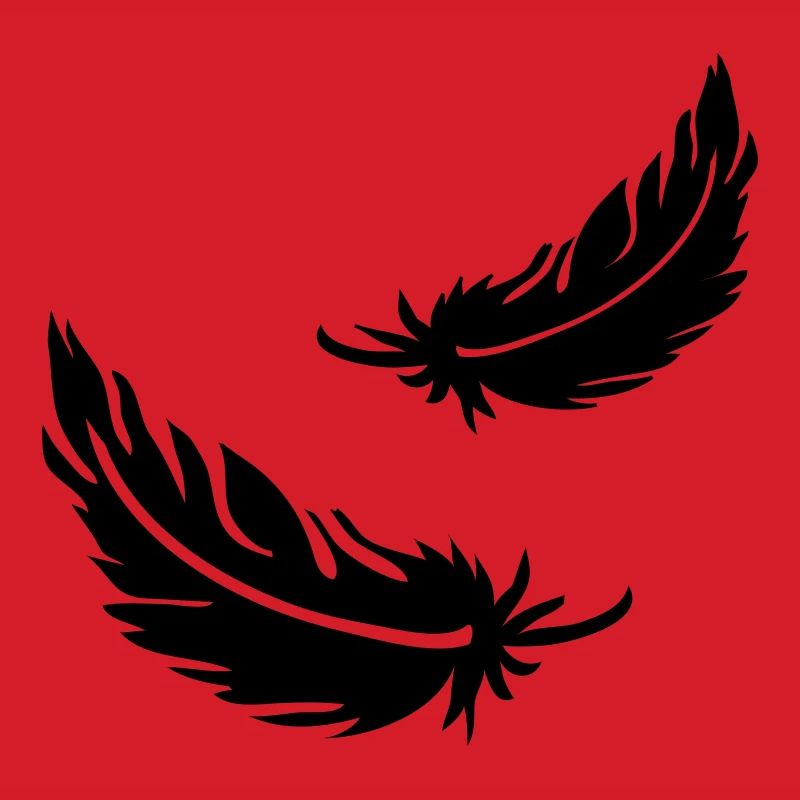 Two flying feathers