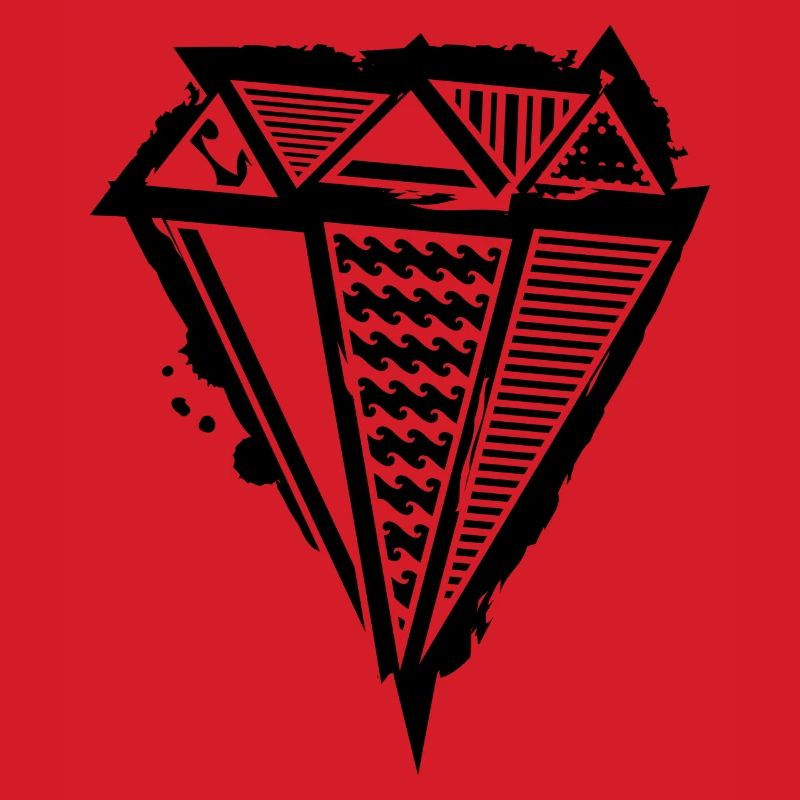 A diamond graffiti with different patterns