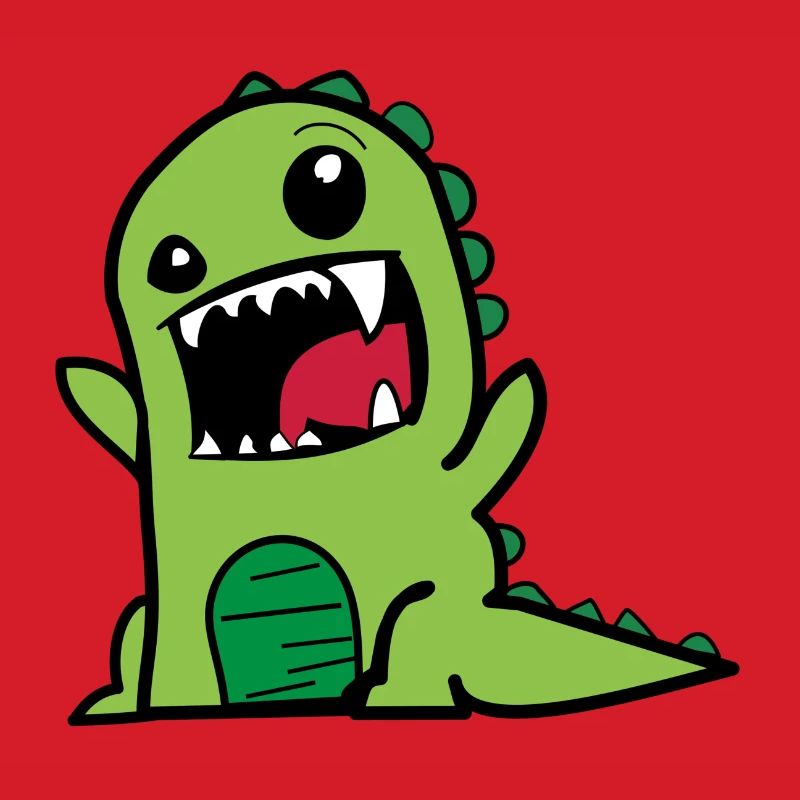 Dinosaurier T-Rex Comic Style Dino in grün