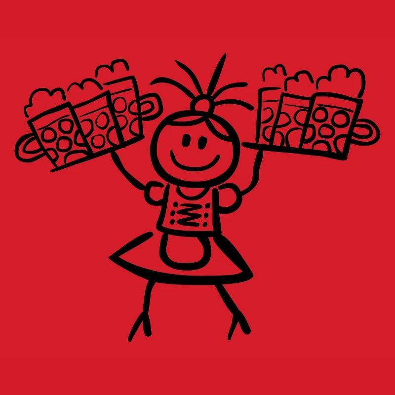 Kellnerin im Dirndl mit Biertablett