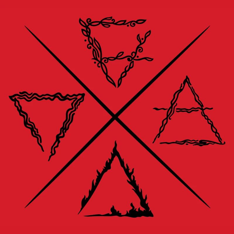 Vier Elemente Symbole