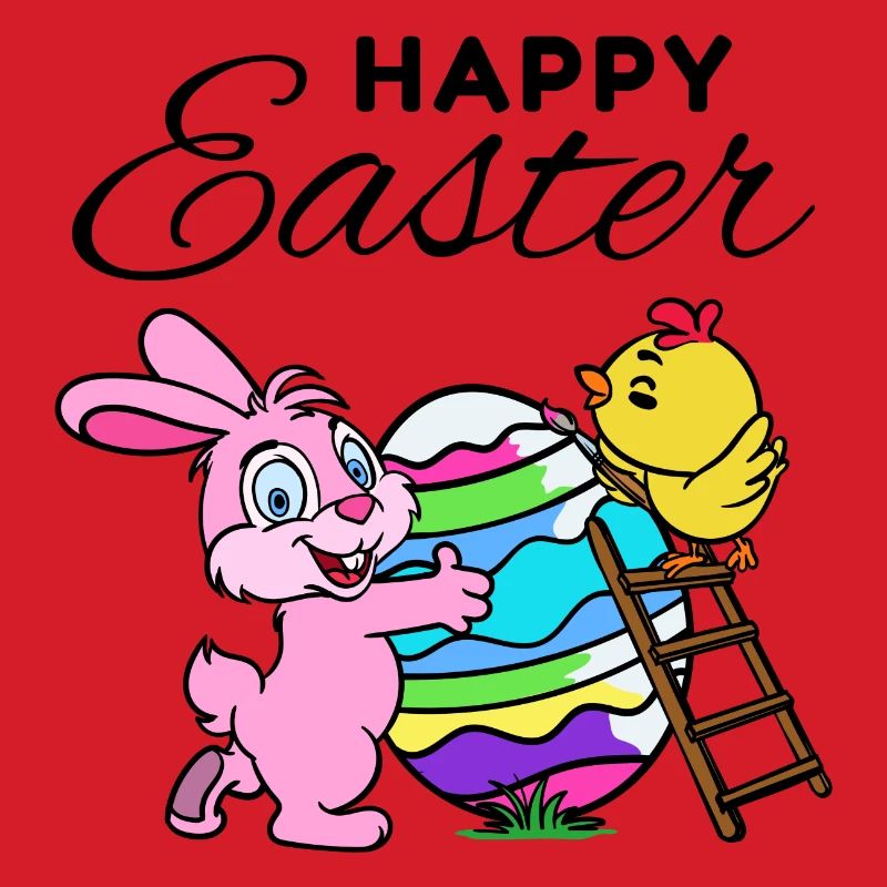 Happy Easter Easter Bunny Easter Chick Sweet