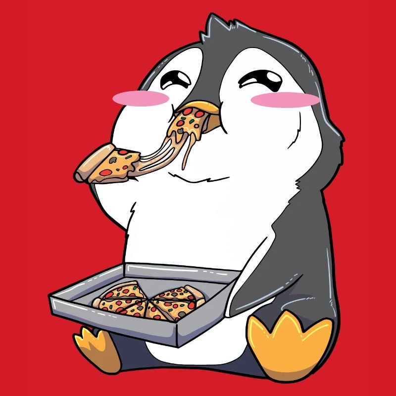 Funny Penguin Pizza