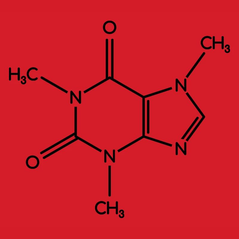 Molécule de caféine - Formule de structure