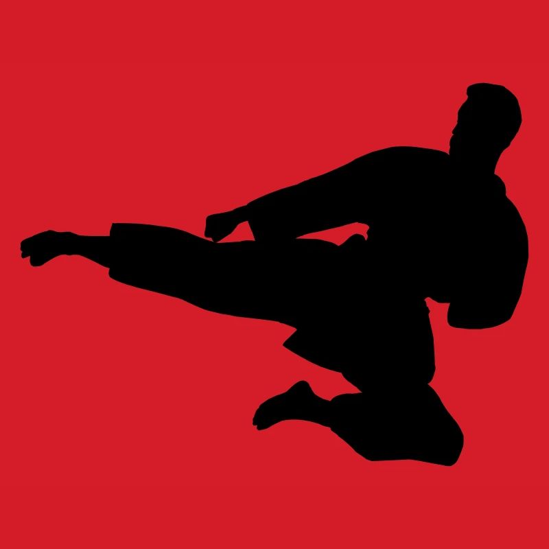 Karate oder Taekwondo sprangen seitwärts