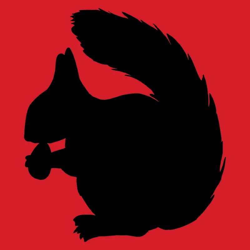 Squirrel with nut shadow figure