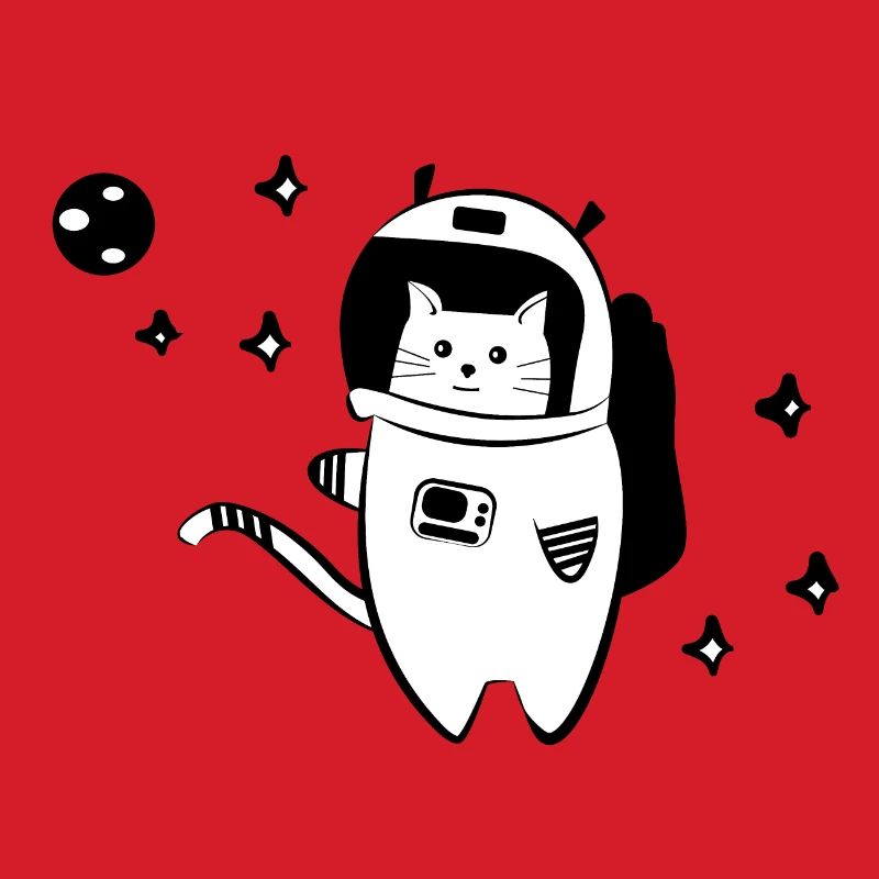 Chat cool dans l'espace
