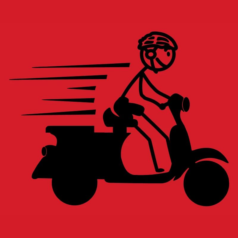 Roller mit Jungen-Strichmännchen