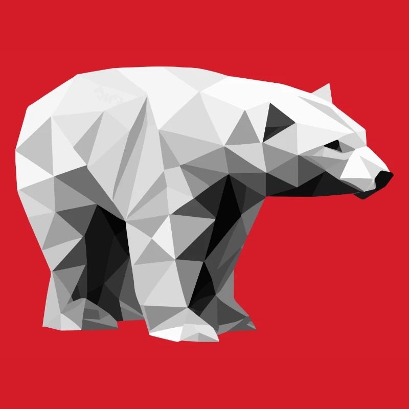 Geometrischer Eisbär | Low-Poly-Arktis-Tier