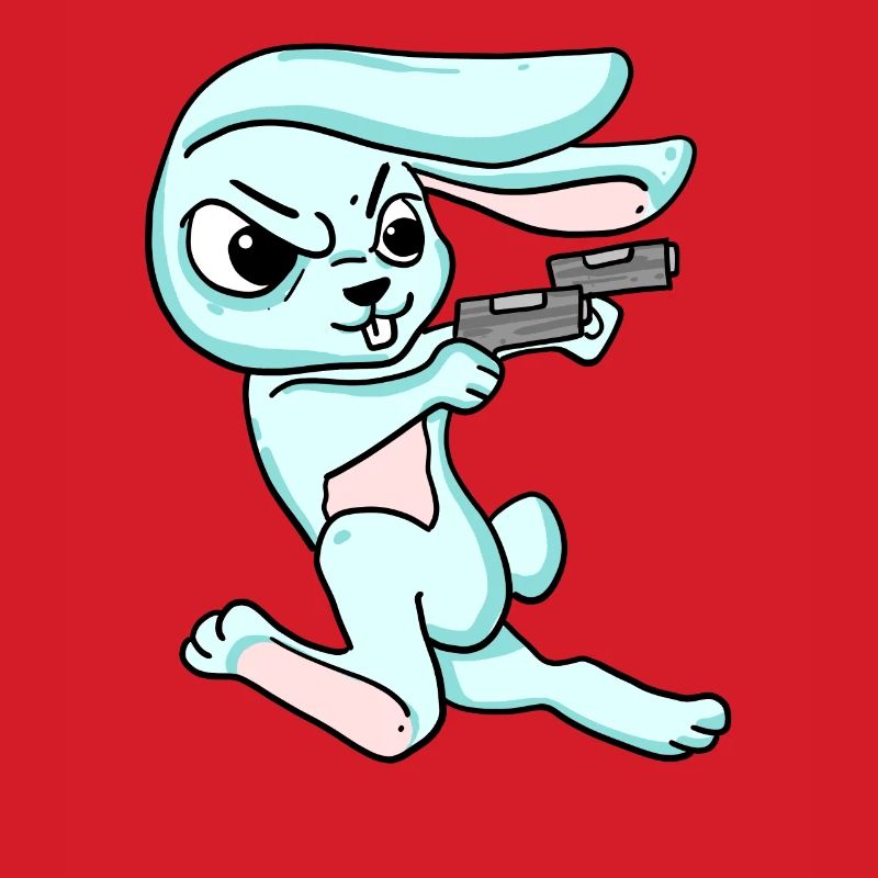 Rabbit with pistol